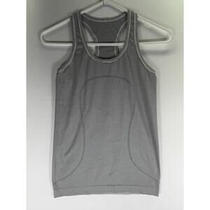 Lululemon Swiftly Tech Racerback 2.0 Tempo Stripe White Black Sz 4